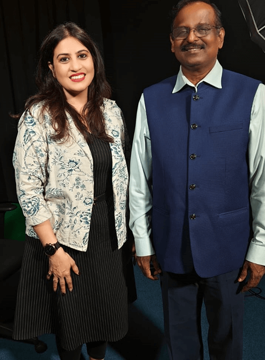 Dr Anubha Jain with ISRO Chairman Dr V Narayanan
